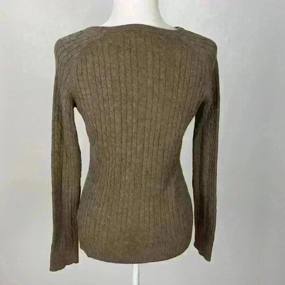 Merona Brown Cable Knit Pullover Sweater Size M - Picture 4 of 8